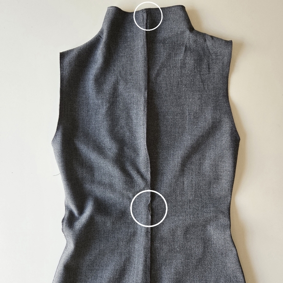 ZARA ZW COLLECTION Seamed Fitted Stretch Mock Neck Long Dress - Picture 14 of 16